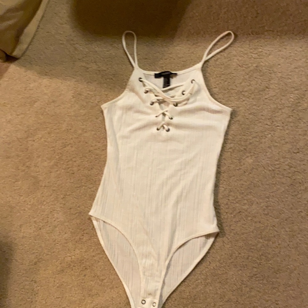 Cream/Off-White Forever 21 bodysuit